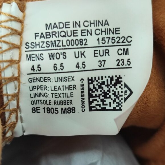 Converse Women’s Chuck Taylor All Star Brown Leather Boots Size 6.5 - Picture 7 of 8